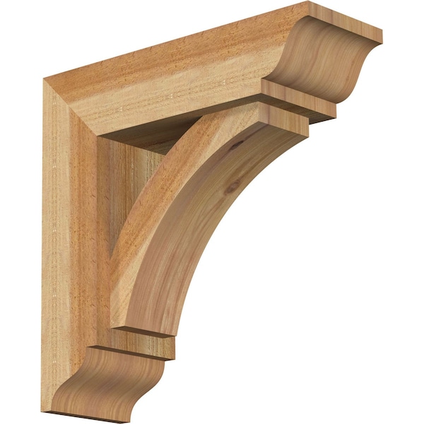Ekena Millwork Thorton Traditional Rough Sawn Bracket w/ Offset Brace, Western Red Cedar, 6"W x 18"D x 18"H BKT0604X18X18THR01RWR - main